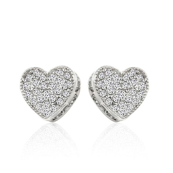 Swarovski crystal heart stud earrings - Picture 1 of 3